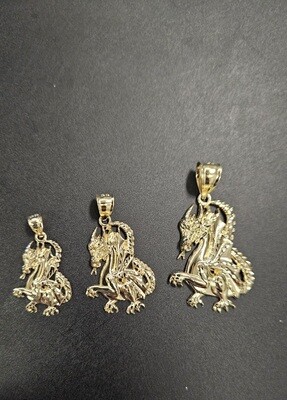 14K DRAGON PENDANT