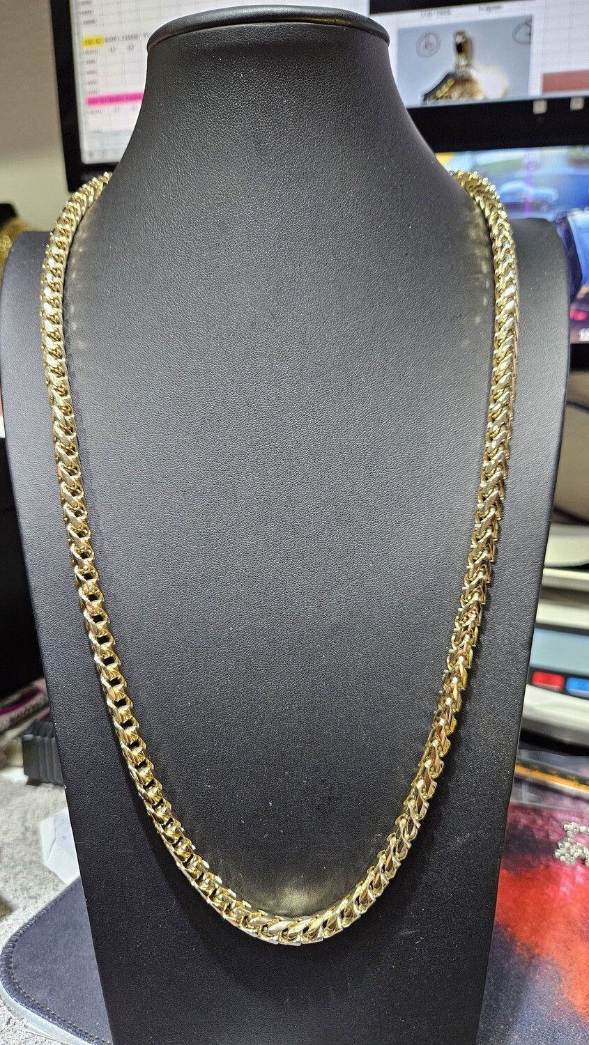 14K 6.8MM DIAMOND CUT FRANCO CHAIN