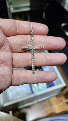 14K 2.5&quot; 1.75 CARAT DIAMOND CROSS (LAB)
