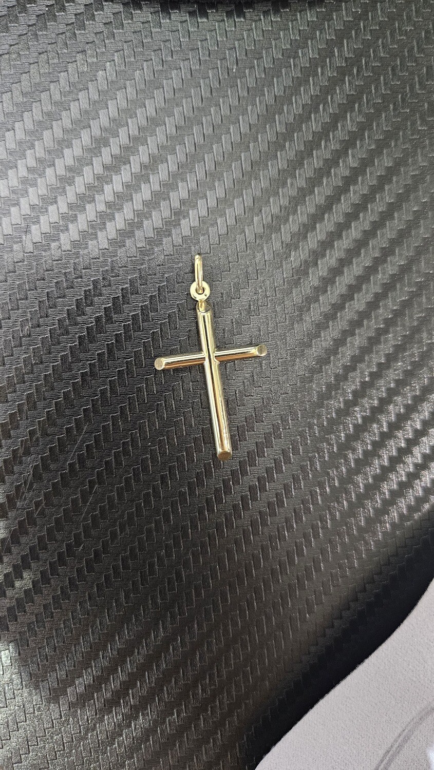 14K 1.5&quot; SIMPLE CROSS (HOLLOW)