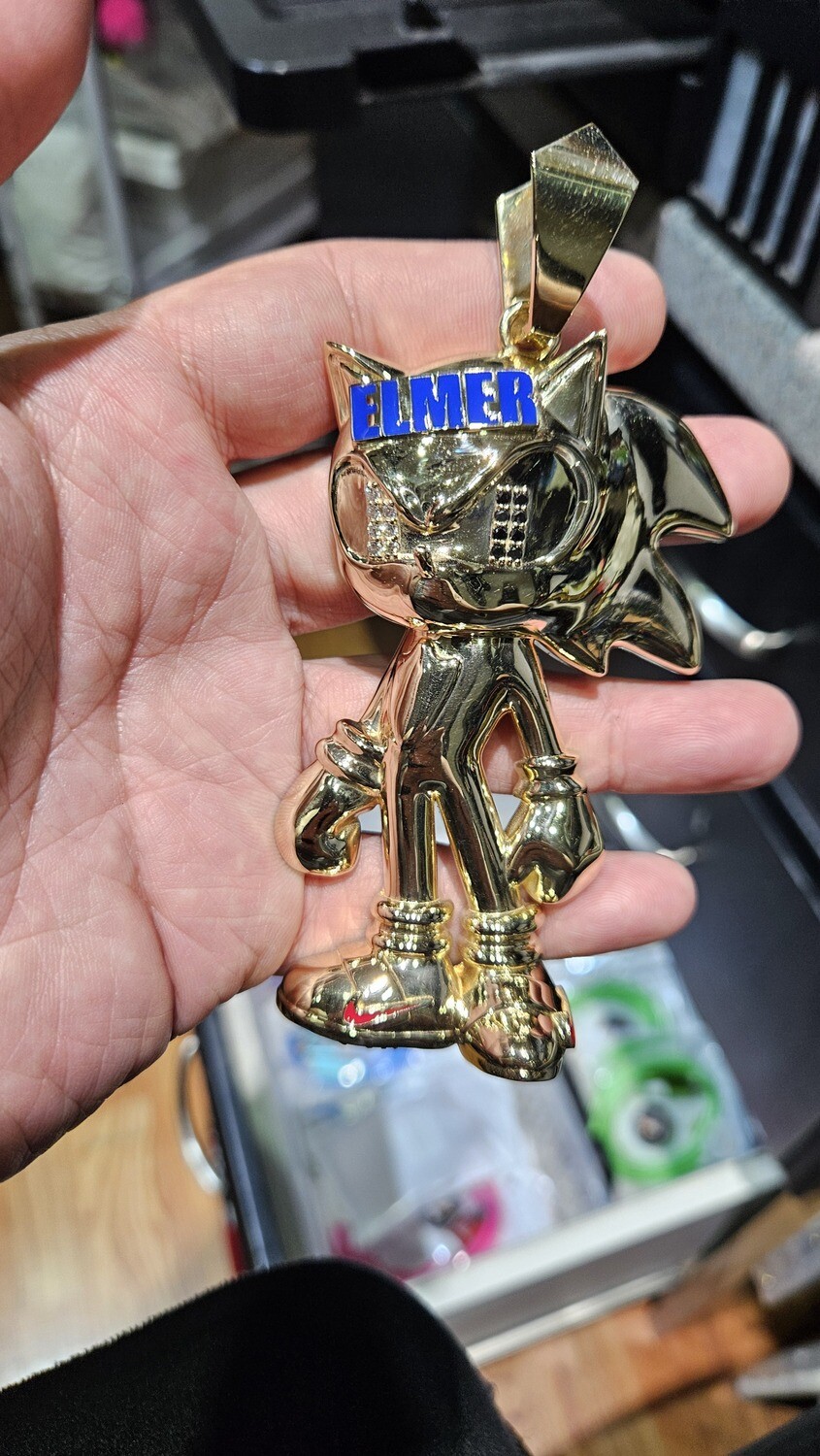 CUSTOM 14K SONIC THE HEDGEHOG PENDANT