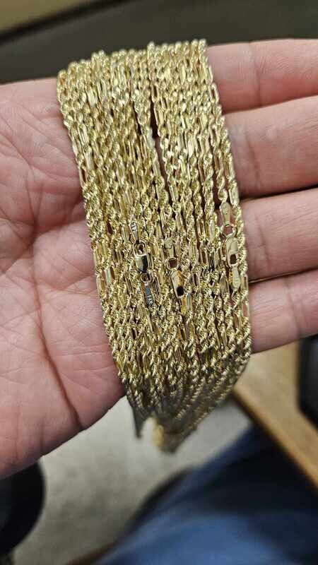 14K 2MM FIGAROPE CHAIN