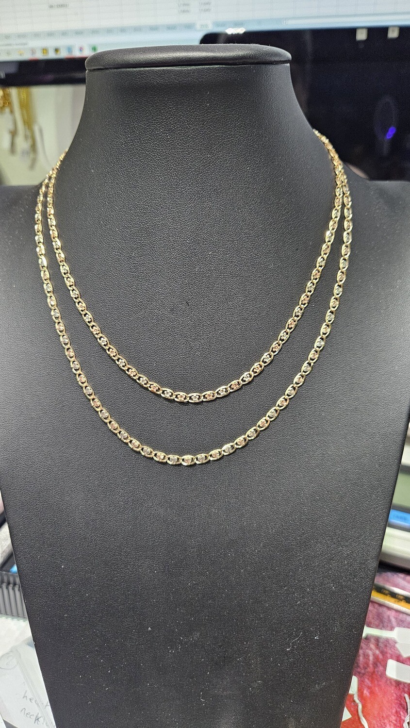 14K 3.5MM  TRI-COLOR VALENTINO (HEART OR FLOWER)