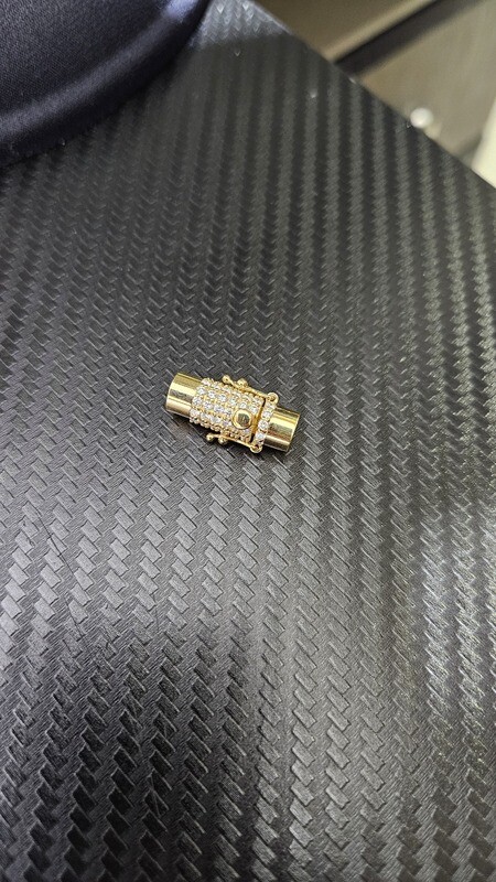 14K 7.8MM DOUBLE BARREL LOCK (FOR 6MM ROPE CHAINS)