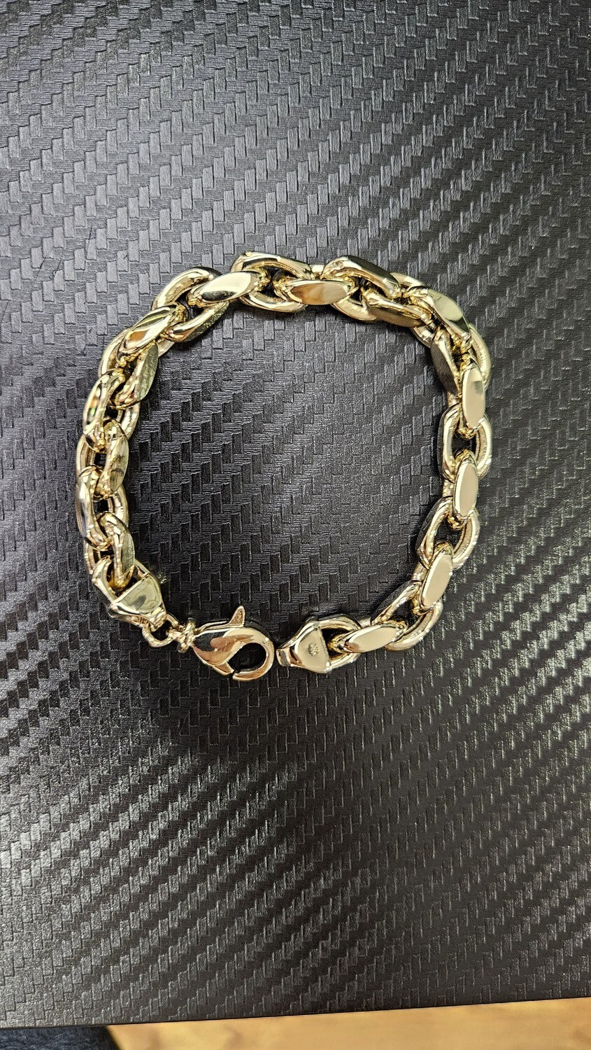 14K 8.5MM HEAVY LINK BRACELET