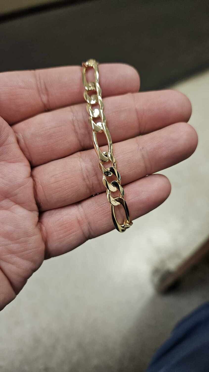 14K 8MM FIGARO BRACELET