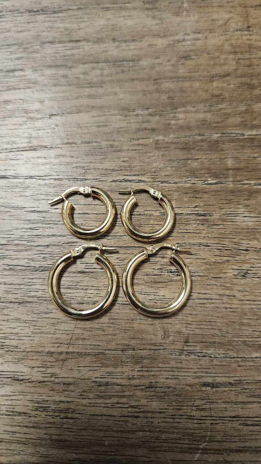 14K 3MM HOOP EARRINGS