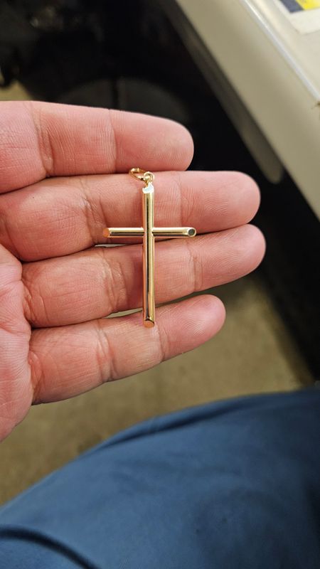 14K 2&quot; SIMPLE CROSS