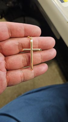 14K 2&quot; SIMPLE CROSS