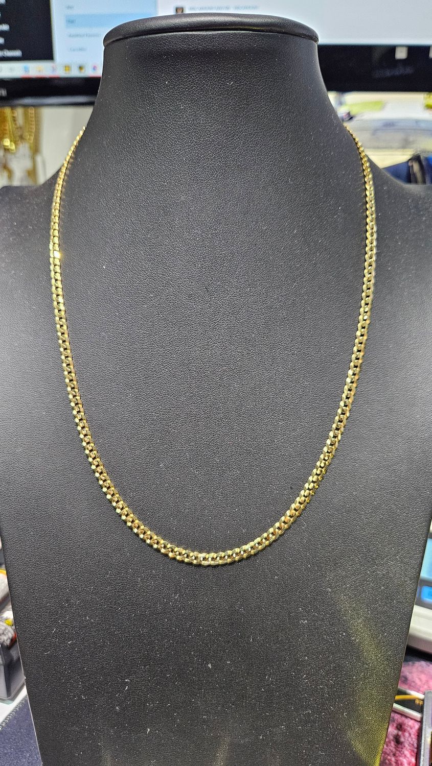 18K 4MM FLAT CURB CHAIN