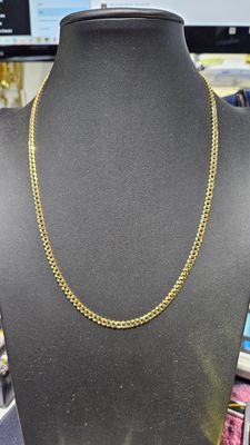 18K 4MM FLAT CURB CHAIN