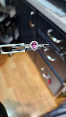 14K .95 CARAT NATURAL SAPPHIRE DIAMOND RING