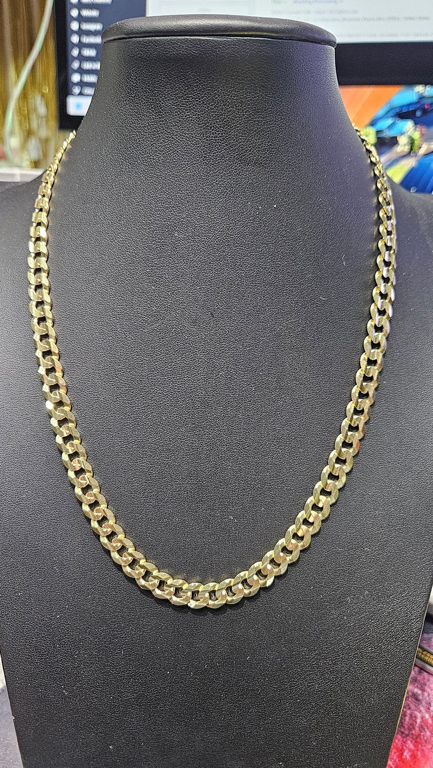 14K 8MM FLAT CURB CHAIN