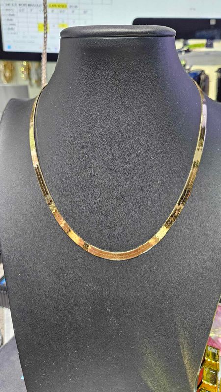 14K 5MM HERRINGBONE NECKLACE