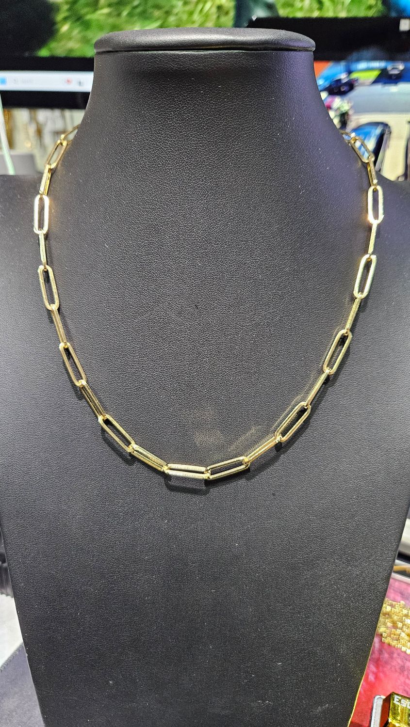 14K 5MM PAPERCLIP NECKLACE