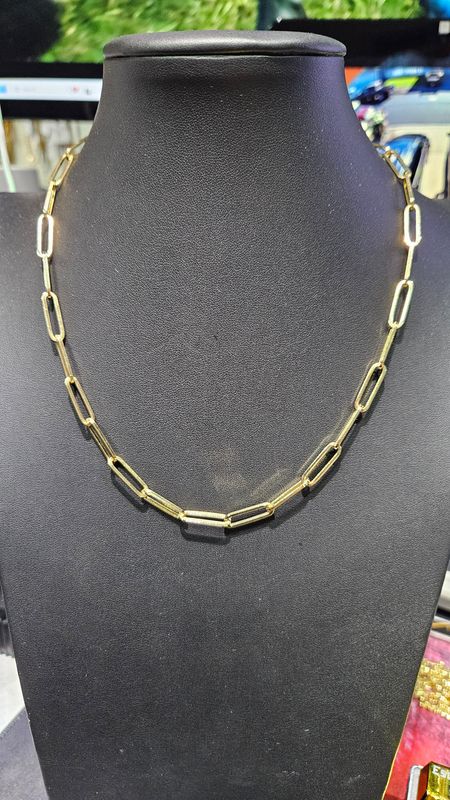 14K 5MM PAPERCLIP NECKLACE