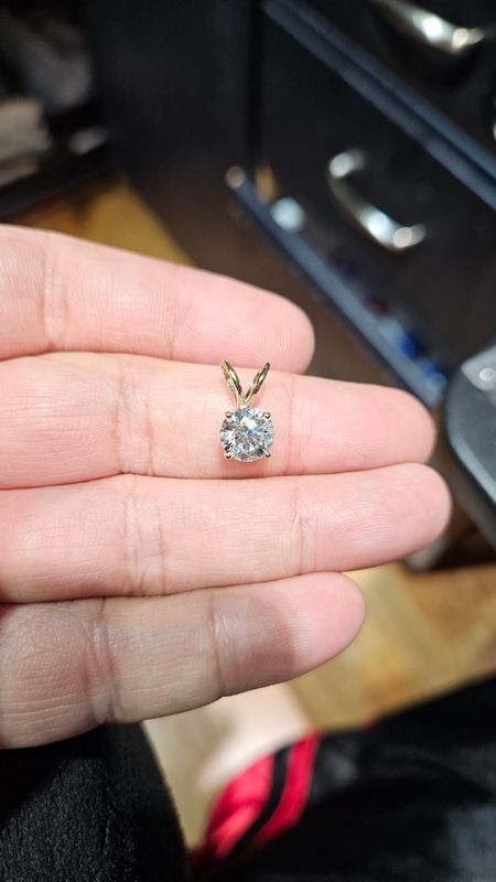 14K 2 CARAT SOLITAIRE DIAMOND PENDANT (LAB)