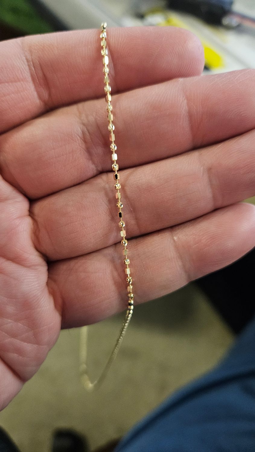 14K 1.5MM DC BEAD &amp; BAR CHAIN