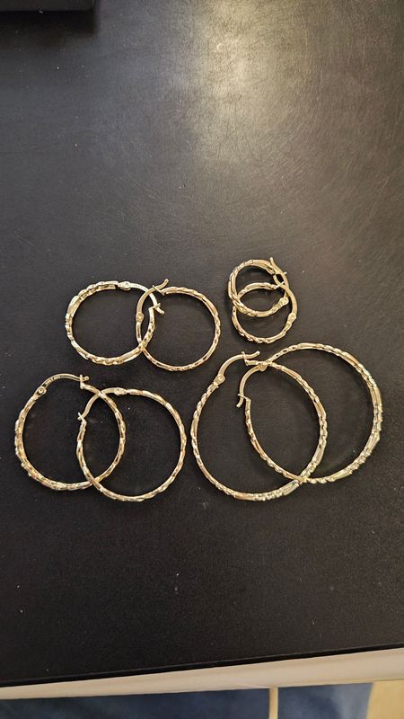 14K FIGARO HOOP EARRINGS