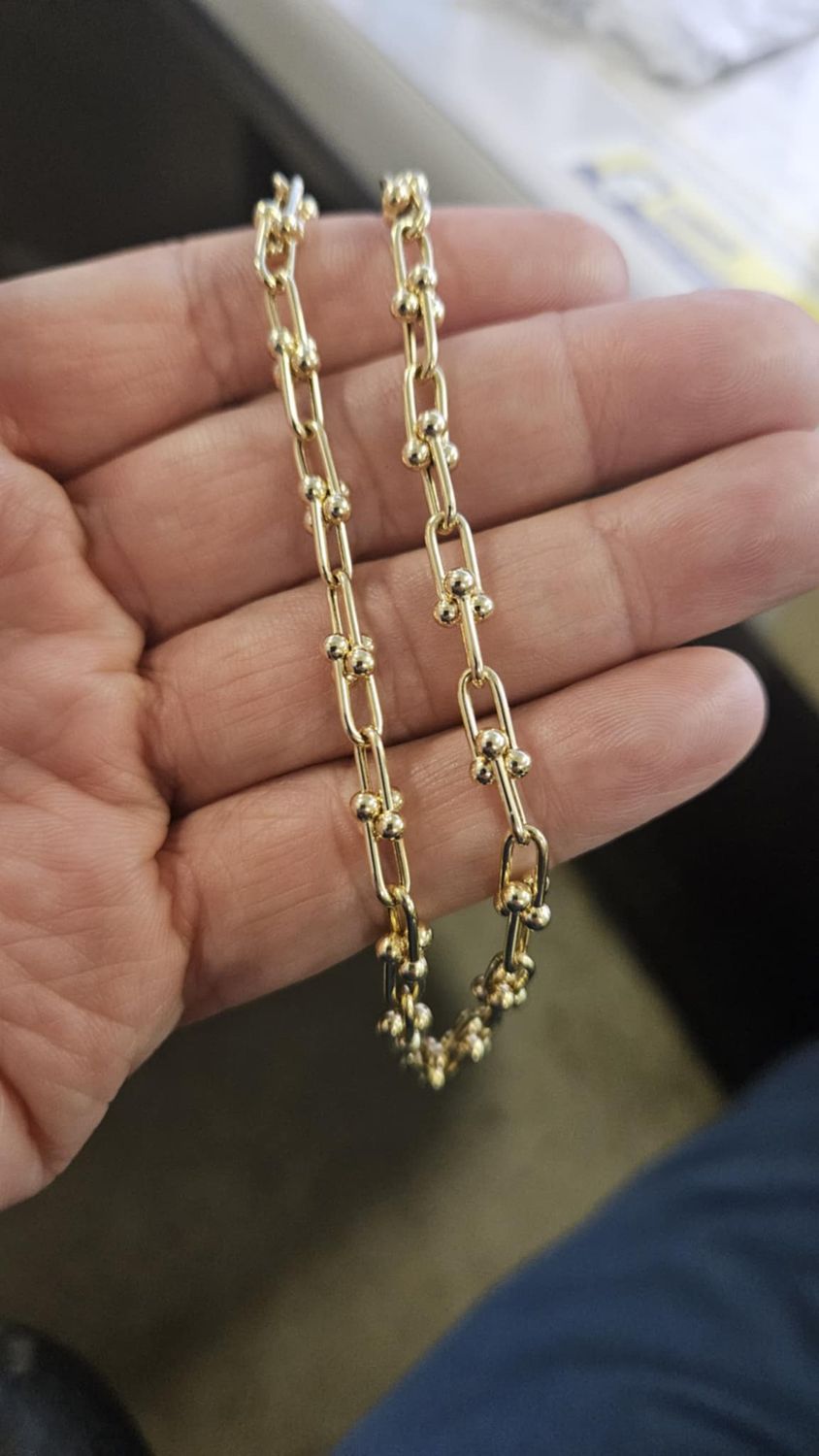 14K 6MM U LINK NECKLACE