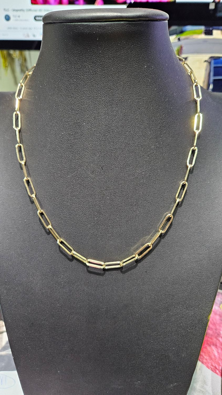 18K 4.5MM PAPERCLIP NECKLACE