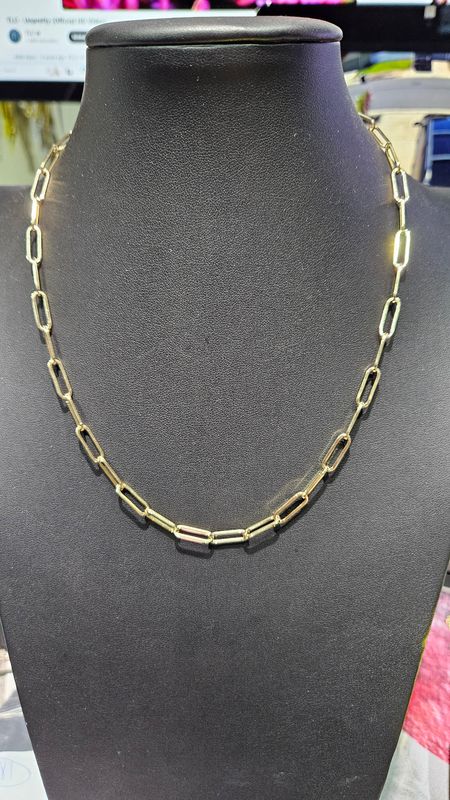 18K 4.5MM PAPERCLIP NECKLACE