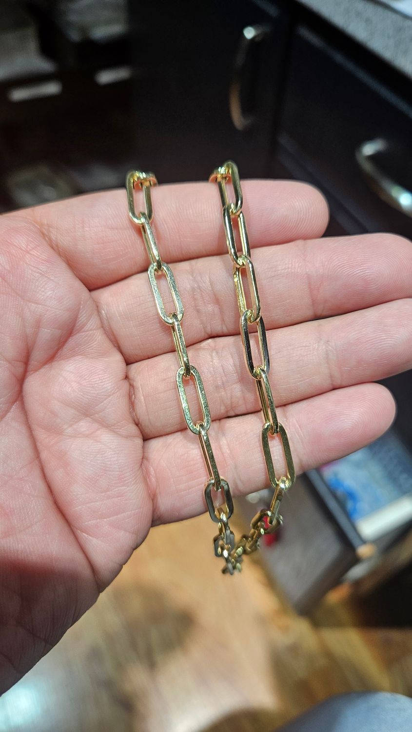 14K 6MM PAPERCLIP NECKLACE