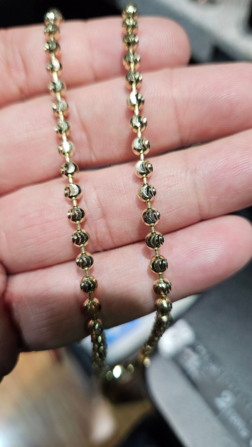 10K 4MM MOON CUT CHAIN