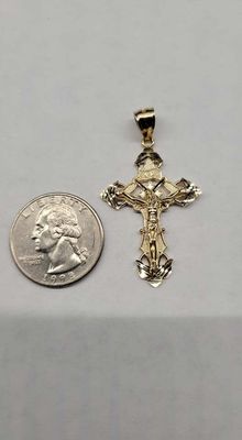 14K 1.8&quot; INRI CRUCIFIX CROSS