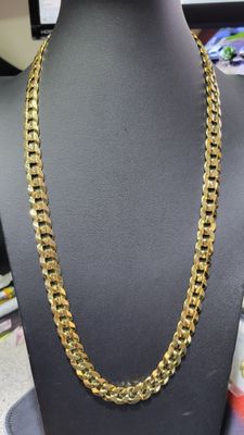 14K 11MM FLAT CURB CHAIN (ITALIAN FINISH)