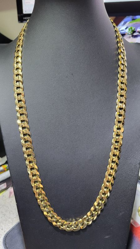 14K 11MM FLAT CURB CHAIN (ITALIAN FINISH)