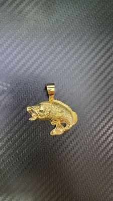 CUSTOM 14K 1 3/4&quot; BASS PENDANT