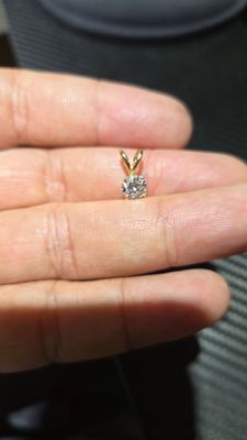 14K .78 SOLITAIRE DIAMOND PENDANT (LAB)