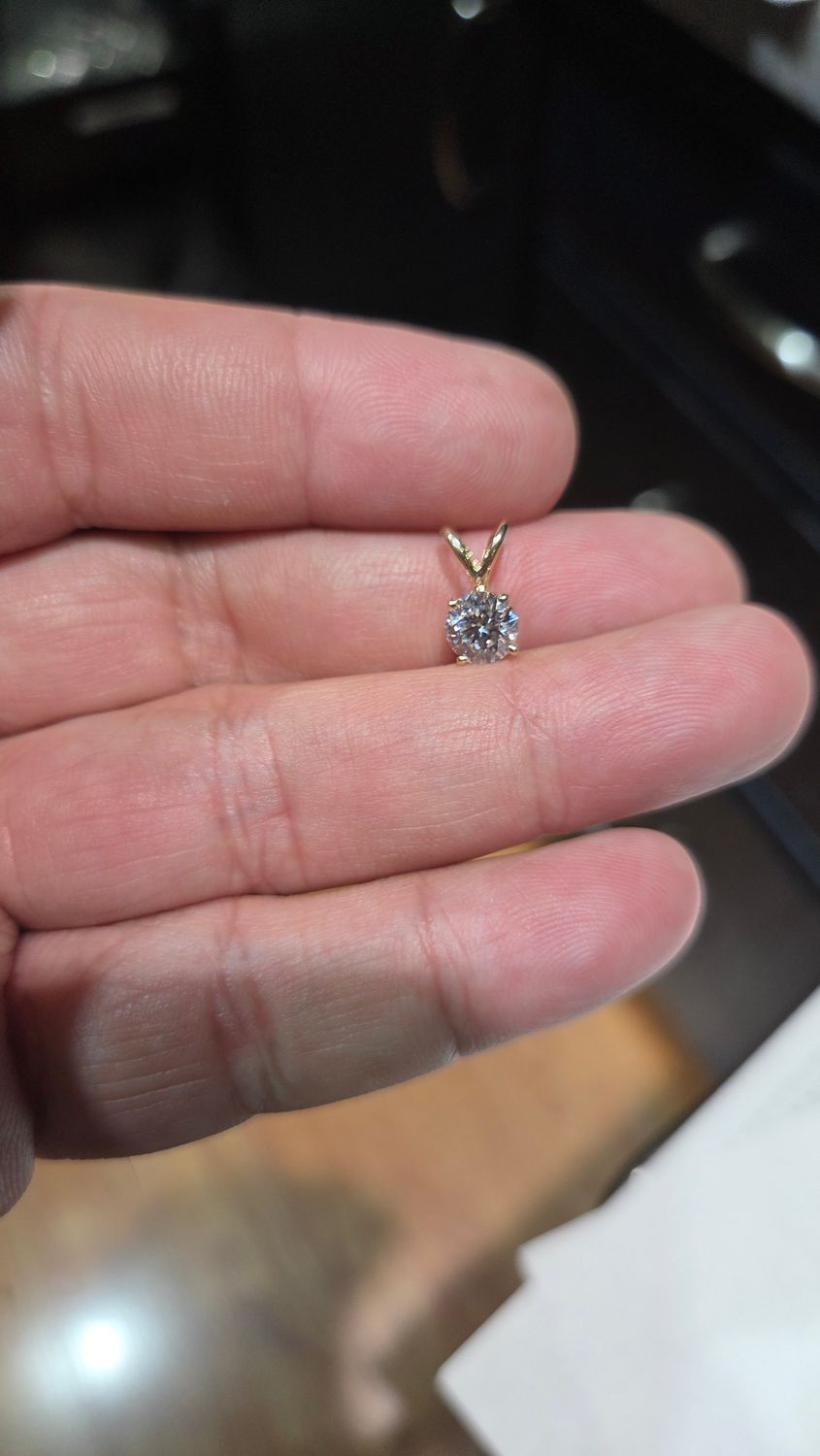 14K 1 CARAT SOLITAIRE DIAMOND PENDANT (LAB)
