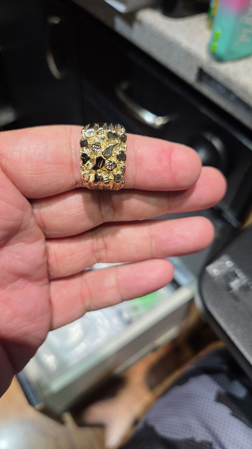 14K 15.5MM NUGGET RING