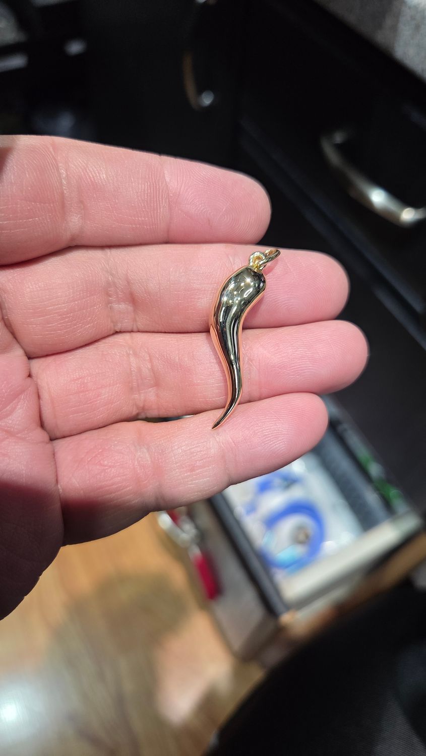 1.6&quot; ITALIAN HORN CHARM PENDANT