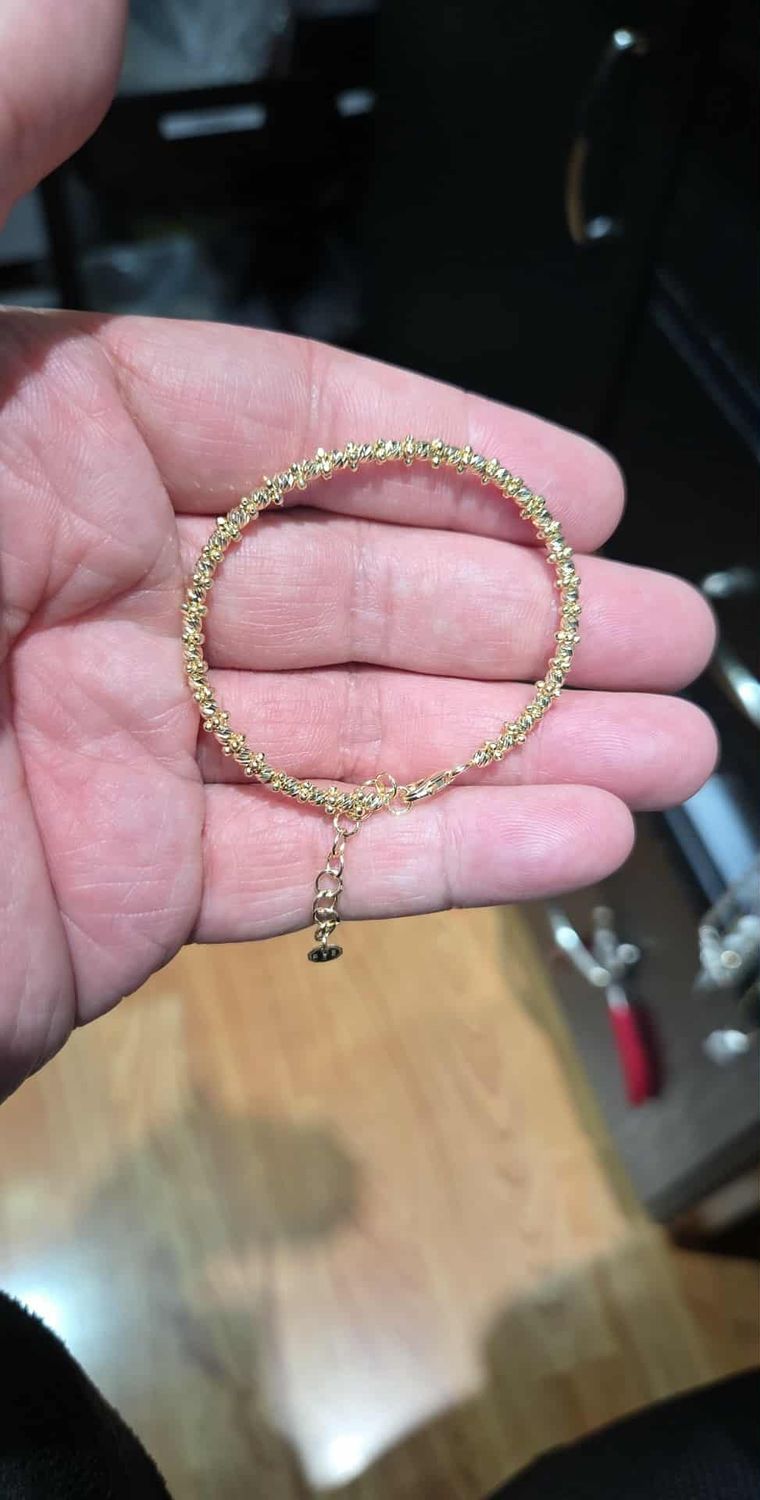 14K 3.5MM MOON CUT BRACELET (SINGLE ROW), ADJUSTABLE LENGTH: 14K 3.5MM YELLOW GOLD SIZE 5.5&quot; 5.4 GRAMS FOR BABY/INFANT