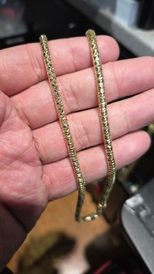 14K 4MM DC CRYSTAL SNAKE CHAIN