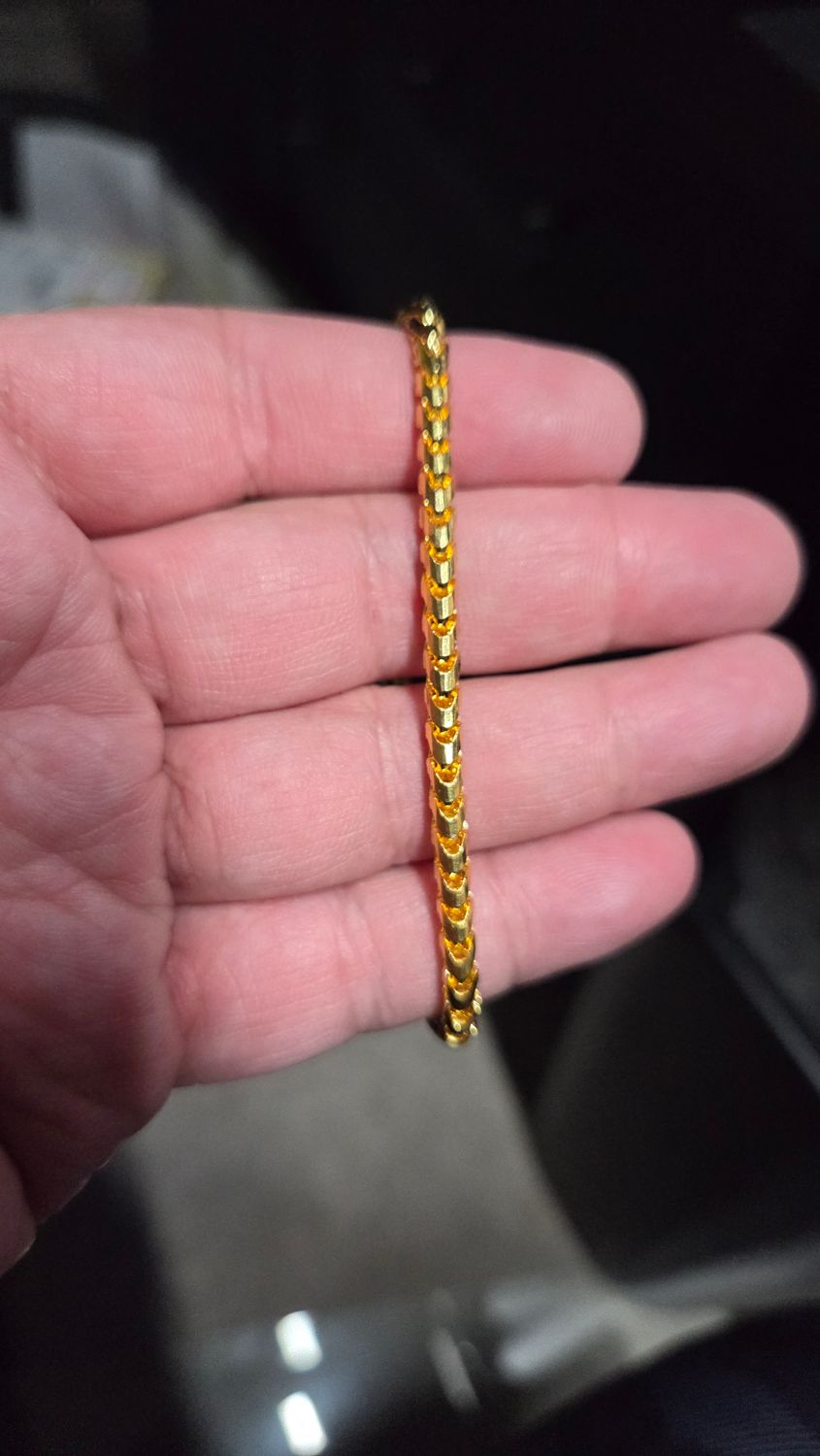 22K 4MM DIAMOND CUT FRANCO BRACELET