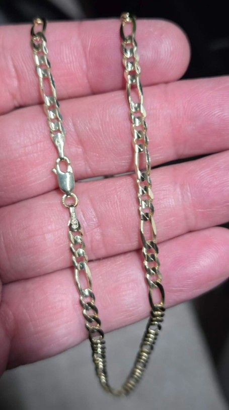 14K 4MM FIGARO CHAIN, PREORDERS ABOUT 1 WEEK FOR ME TO GET-4MM WILL BE NEW SIZE: 14K 4MM 16" 8.9 GRAMS