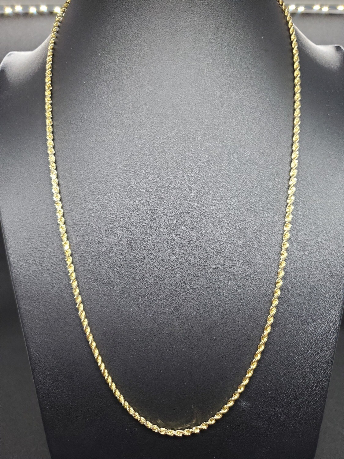 14K 2.5MM DIAMOND CUT ROPE CHAIN