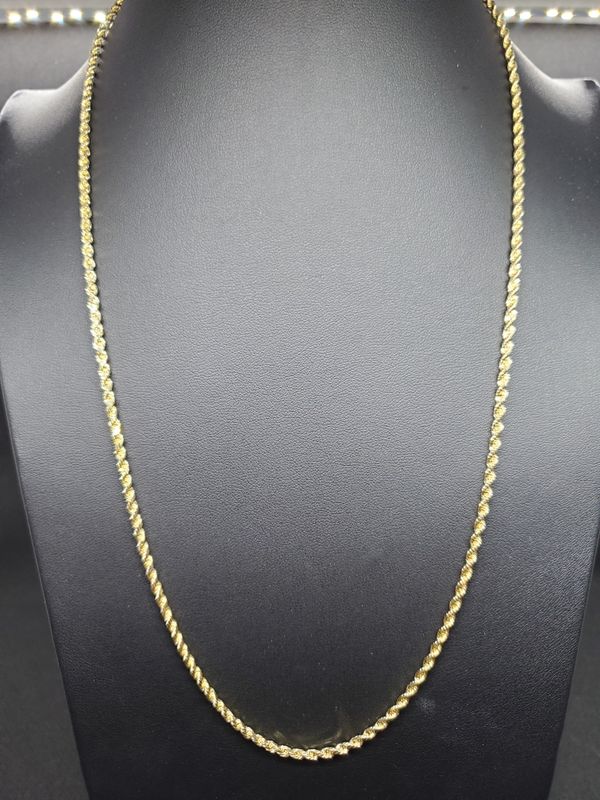 14K 2.5MM DIAMOND CUT ROPE CHAIN