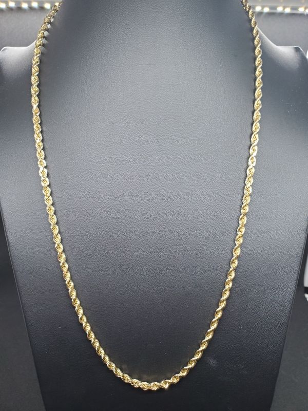 14K 4MM DIAMOND CUT ROPE CHAIN