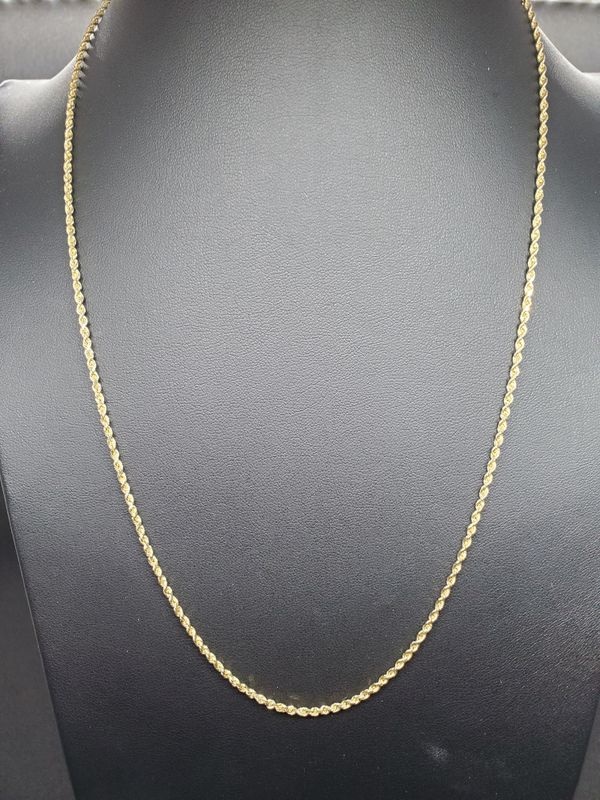 14K 1.5MM DIAMOND CUT ROPE CHAIN