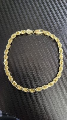 14K 5MM DIAMOND CUT ROPE BRACELET