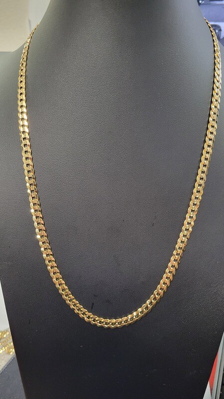 14K 6MM FLAT CURB CHAIN (ITALIAN FINISH)