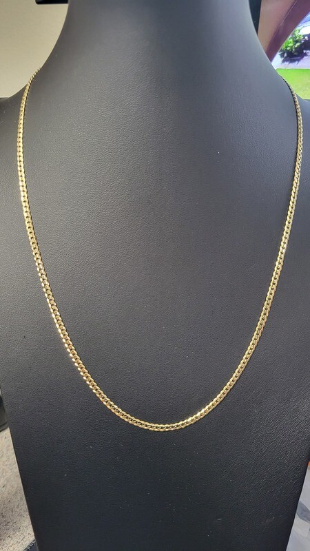 14K 3MM FLAT CURB CHAIN