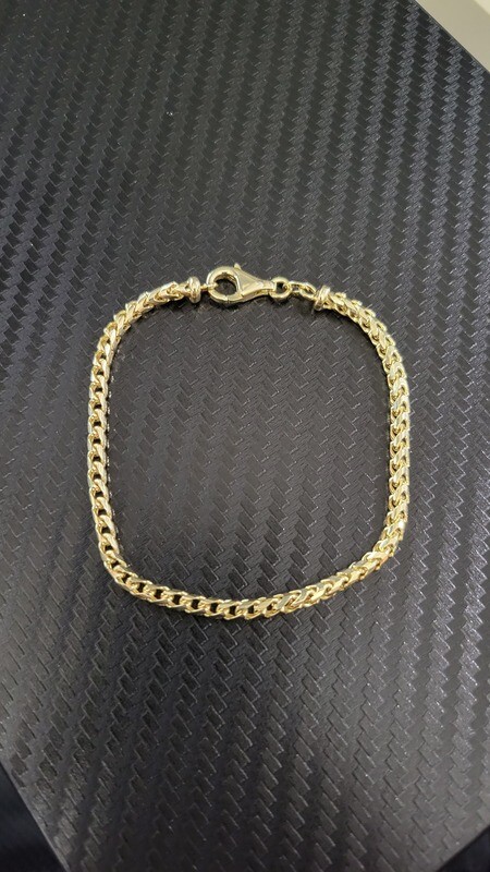 14K 3MM DIAMOND CUT FRANCO BRACELET