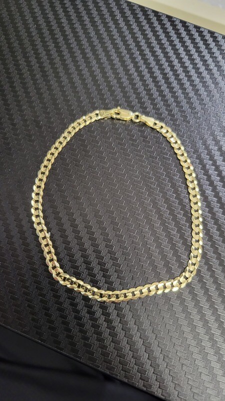 14K 4MM FLAT CURB BRACELET