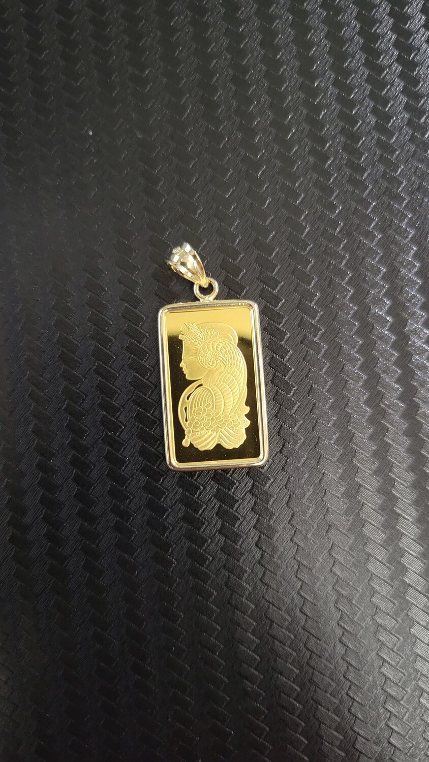 1.2" 5 GRAM PAMP SUISSE LADY FORTUNA PENDANT W/PLAIN BEZEL